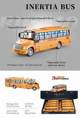FRICTION SCHOOL BUS W/LIGHT & SOUND 8PCS,