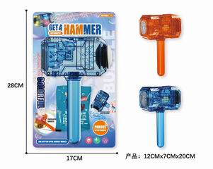 B/O HAMMER BUBBLE MACHONE W/LIGHT & SOUND,