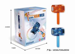 B/O HAMMER BUBBLE MACHONE W/LIGHT & SOUND,