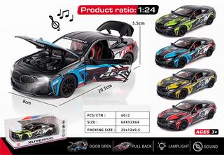 1:24 PULL BACK DIE-CAST CAR W/LIGHT & MUSIC,