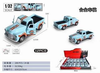 1:32 PULL BACK DIE-CAST CAR 12PCS,