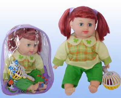 16``DOLL W/RATTLE  PVC BAG,